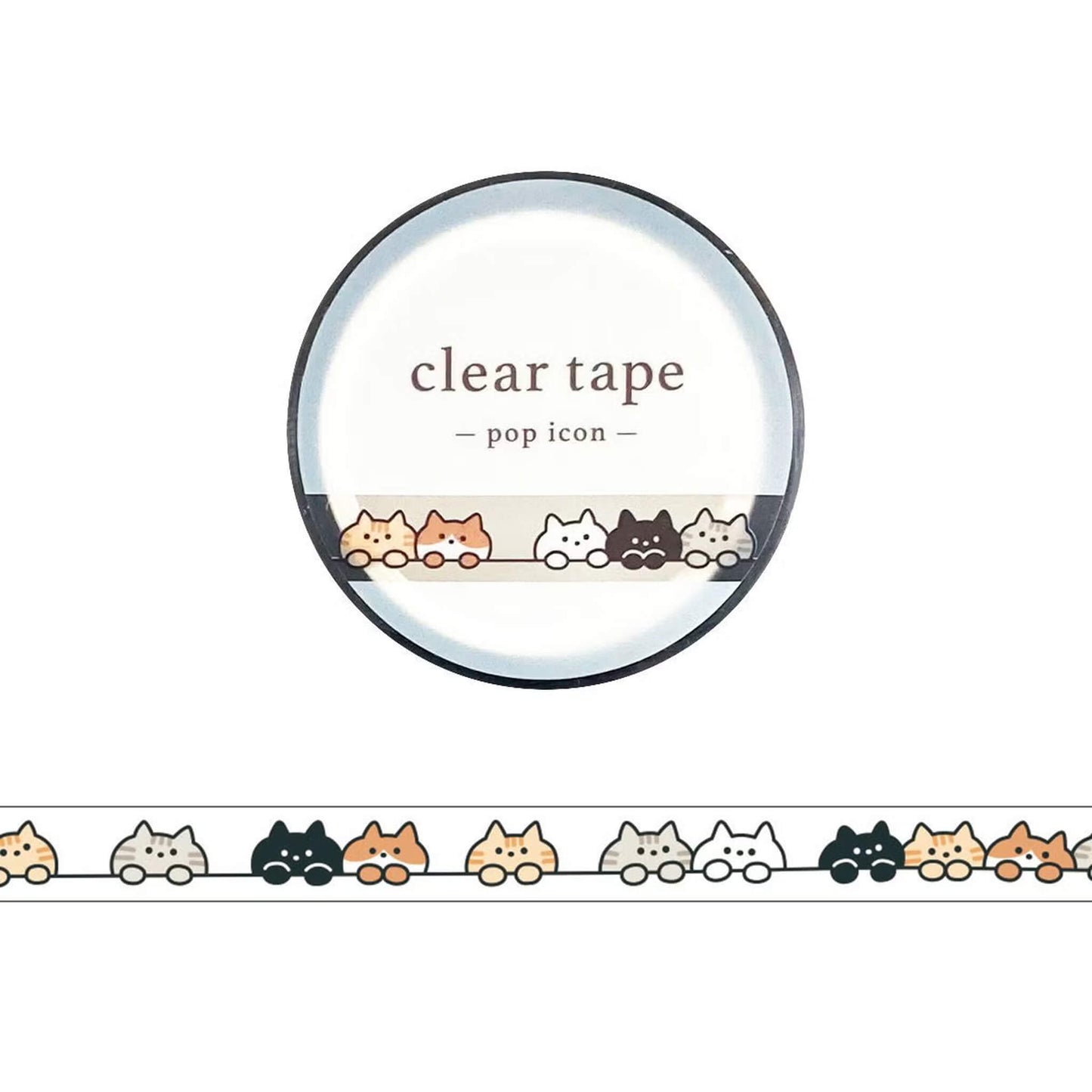 Mind Wave Clear Tape [7mm Width] Pop Icon - Cat - PET Film Tapes