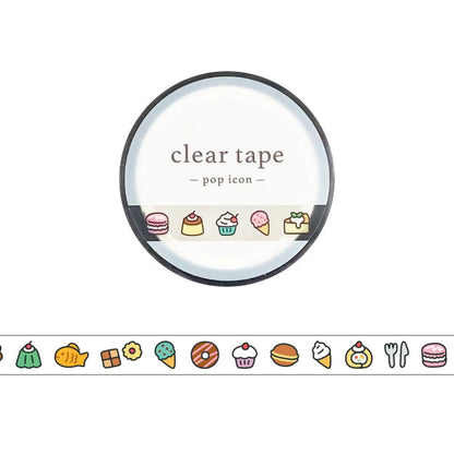 Mind Wave Clear Tape [7mm Width] Pop Icon - Dessert - PET Film Tapes