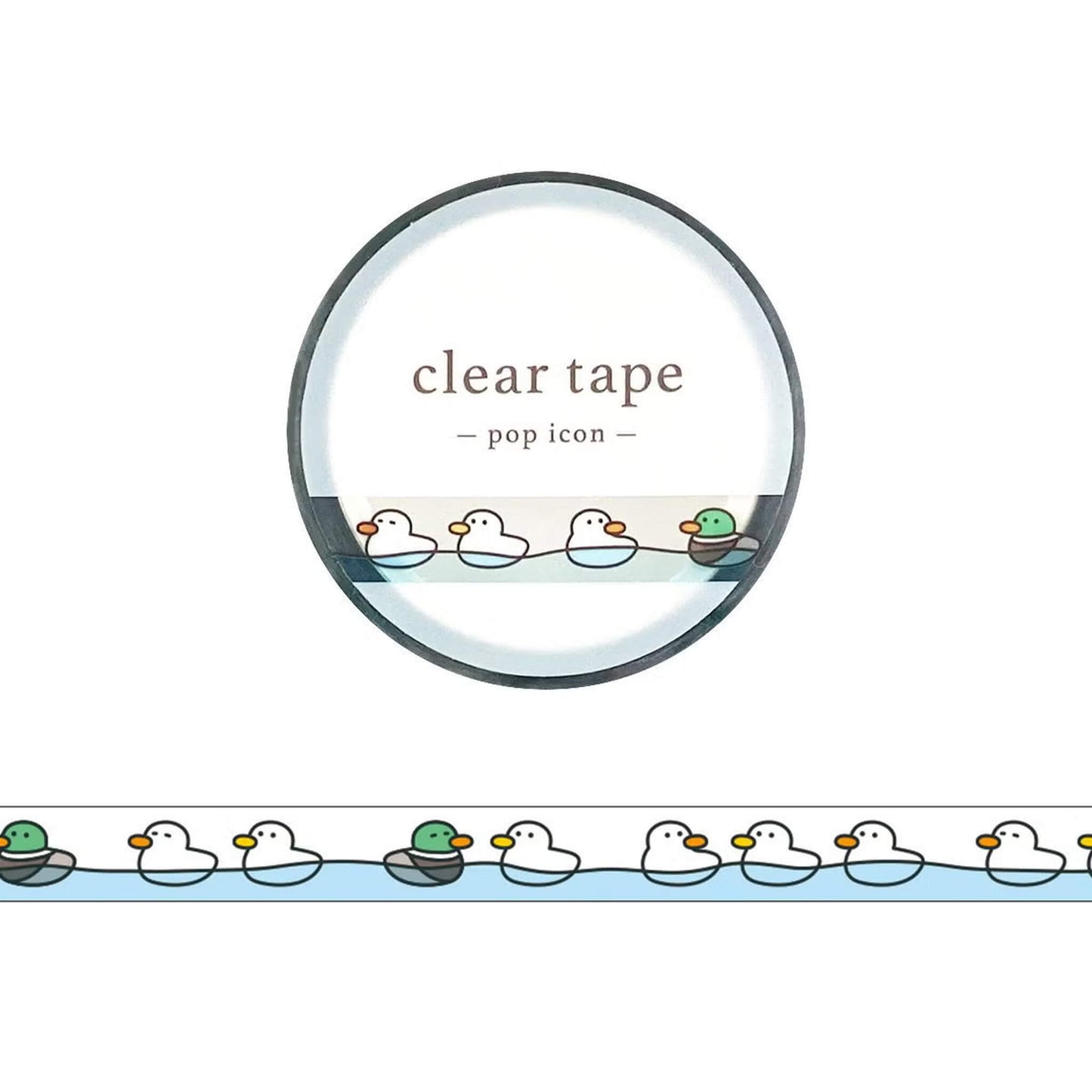 Mind Wave Clear Tape [7mm Width] Pop Icon - Duck - PET Film Tapes