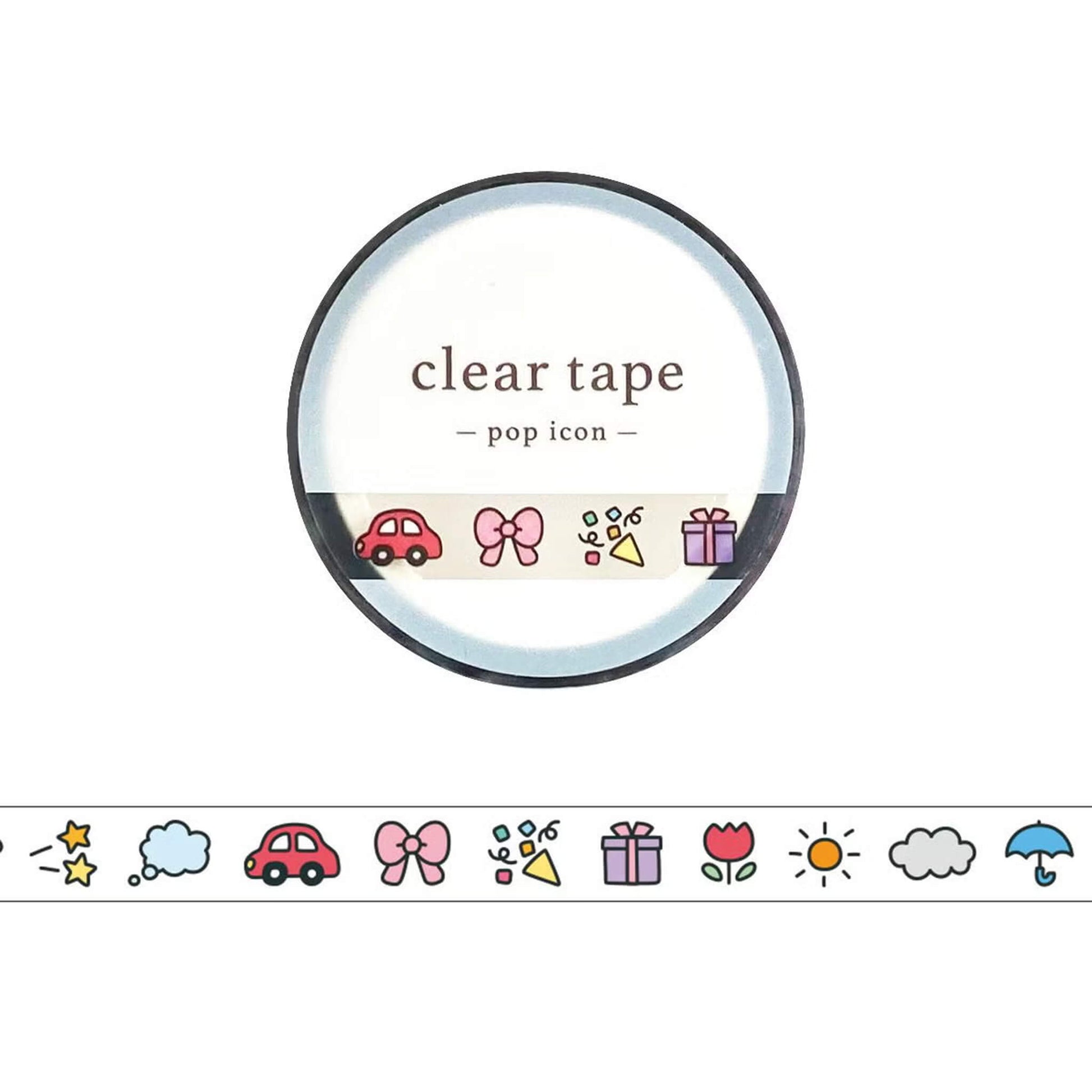 Mind Wave Clear Tape [7mm Width] Pop Icon - Emoji - PET Film Tapes