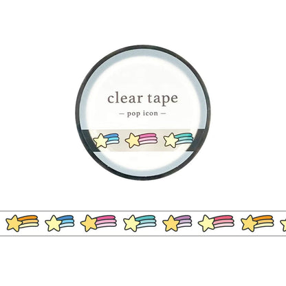 Mind Wave Clear Tape [7mm Width] Pop Icon - Star - PET Film Tapes