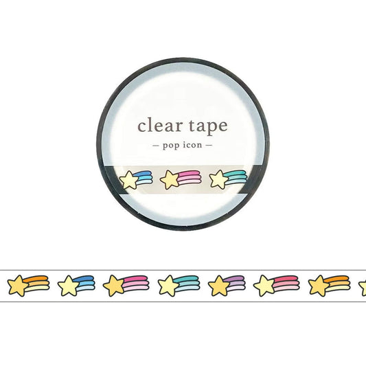 Mind Wave Clear Tape [7mm Width] Pop Icon - Star - PET Film Tapes