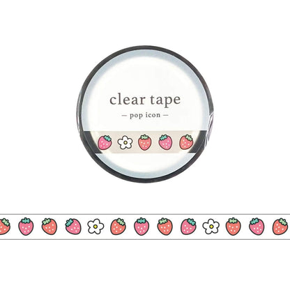 Mind Wave Clear Tape [7mm Width] Pop Icon - Strawberry - PET Film Tapes