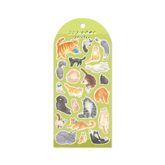 Mind Wave Fluttering Heart Sticker - Cat - Sticker Sheets