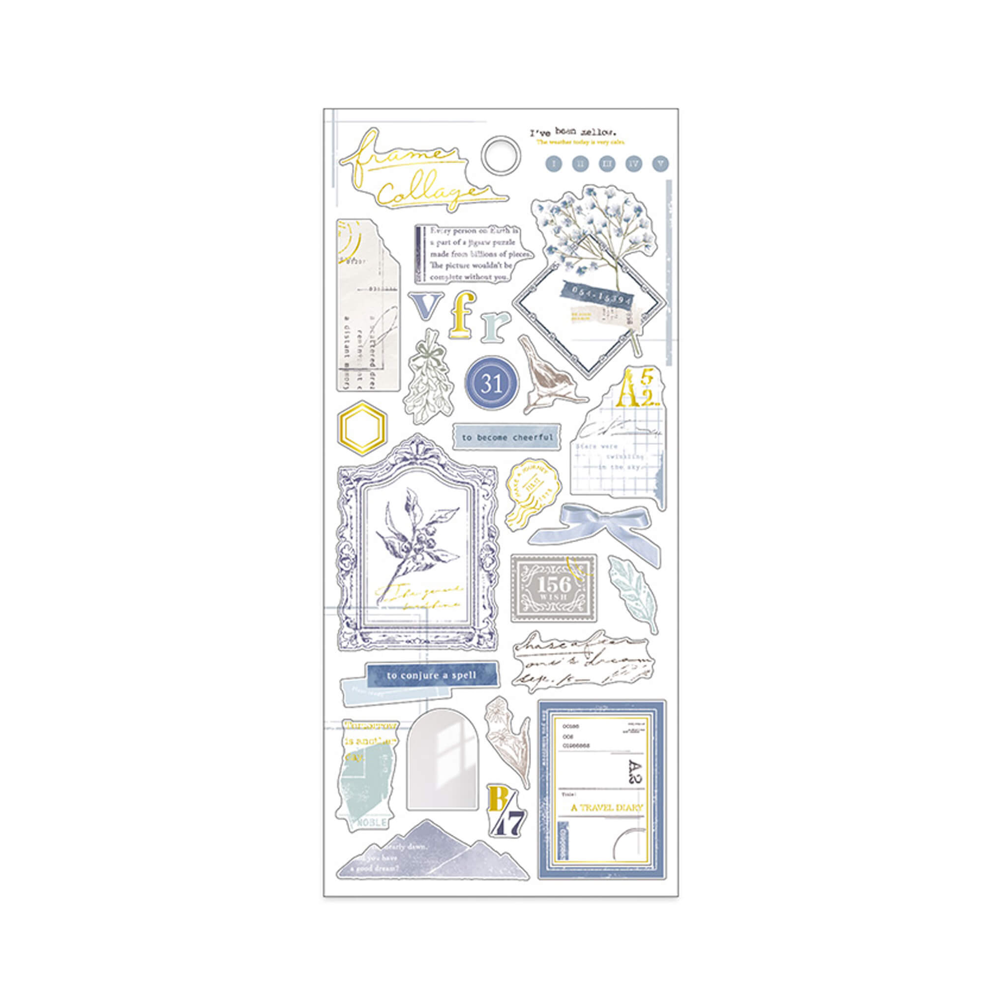 Collage Sticker Sheet Mind Wave Frame Collage Sticker Sheet - Blue - Sticker Sheets - Journal ...