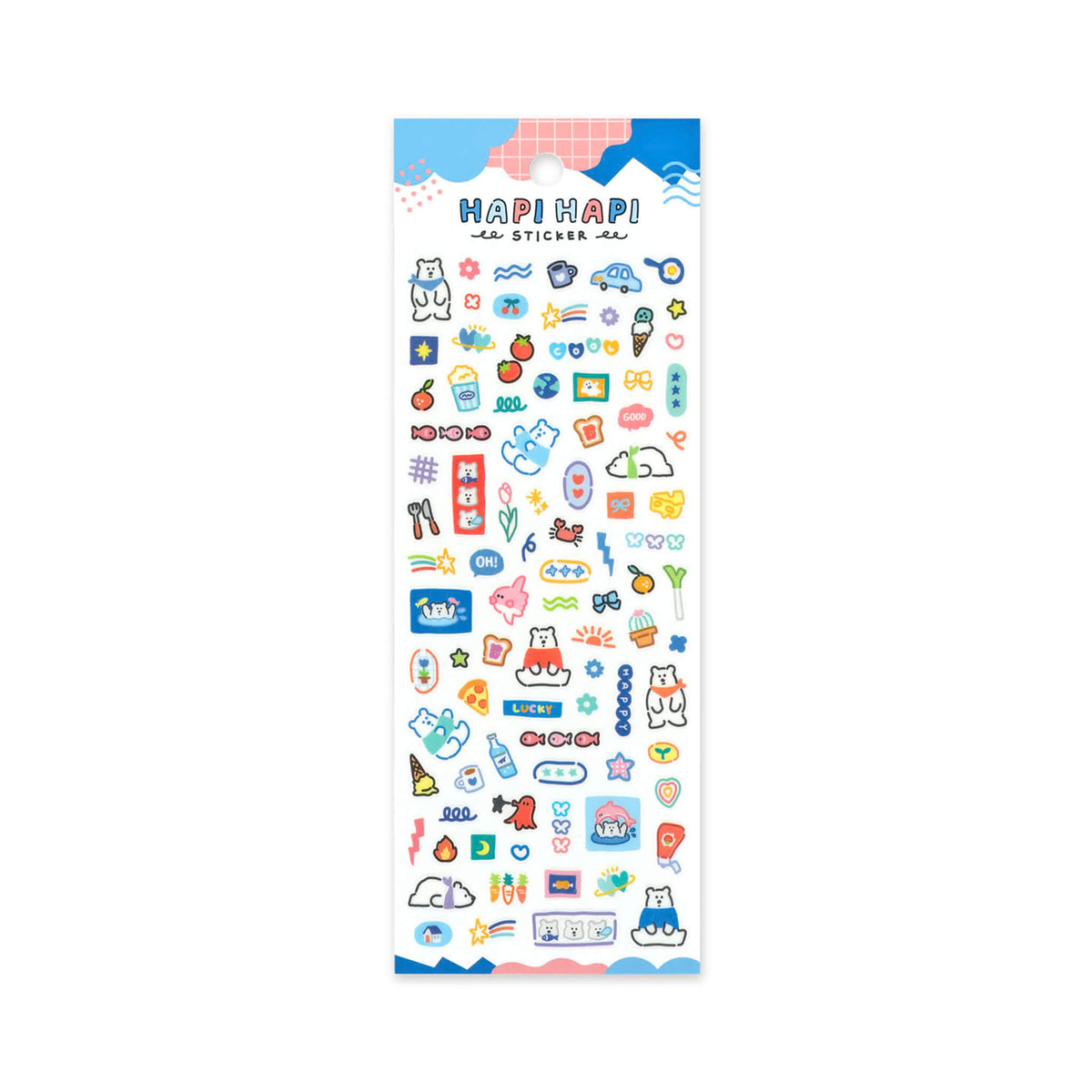 Mind Wave HAPI HAPI Sticker - White Bear - Sticker Sheets
