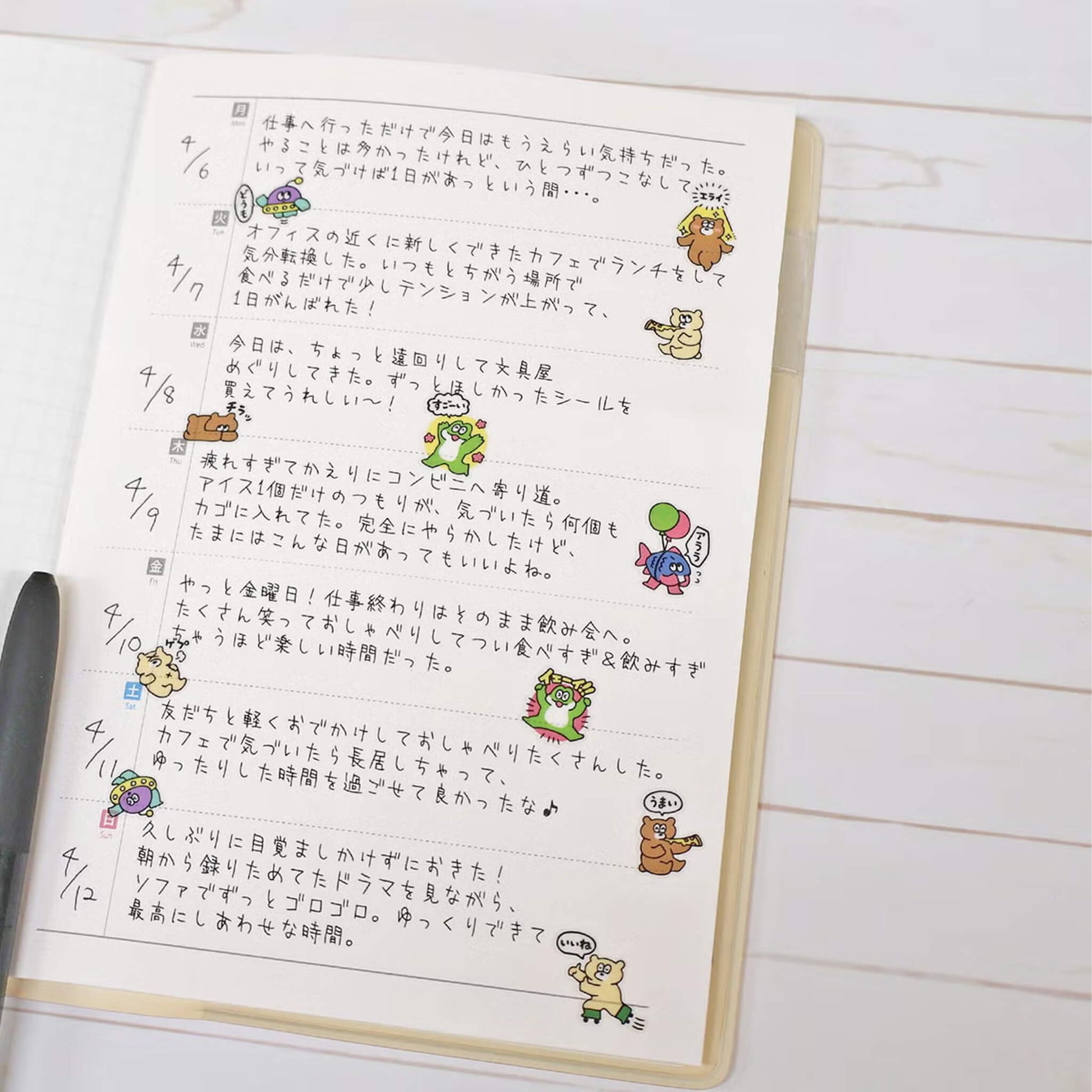 Mind Wave Hitokoto Reaction Sticker Sheet - Bears - Sticker Sheets
