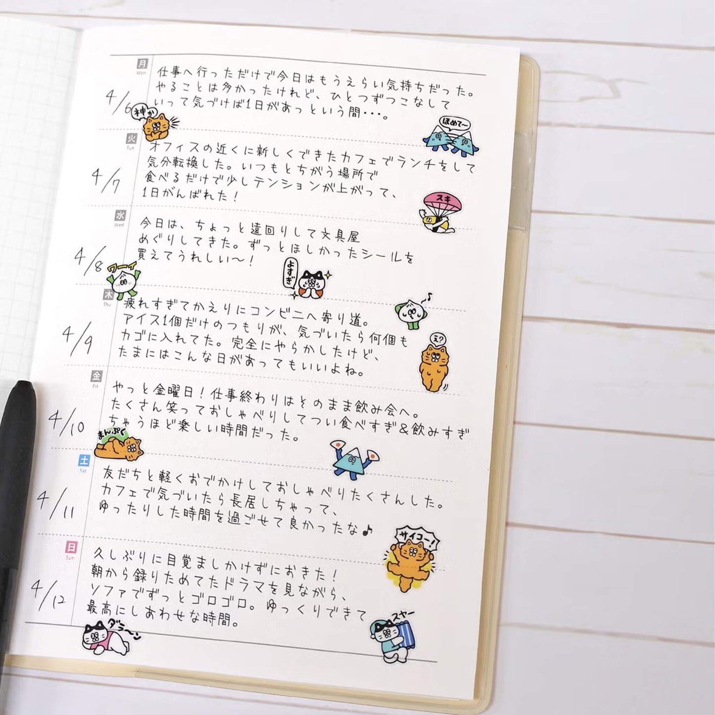 Mind Wave Hitokoto Reaction Sticker Sheet - Cats - Sticker Sheets