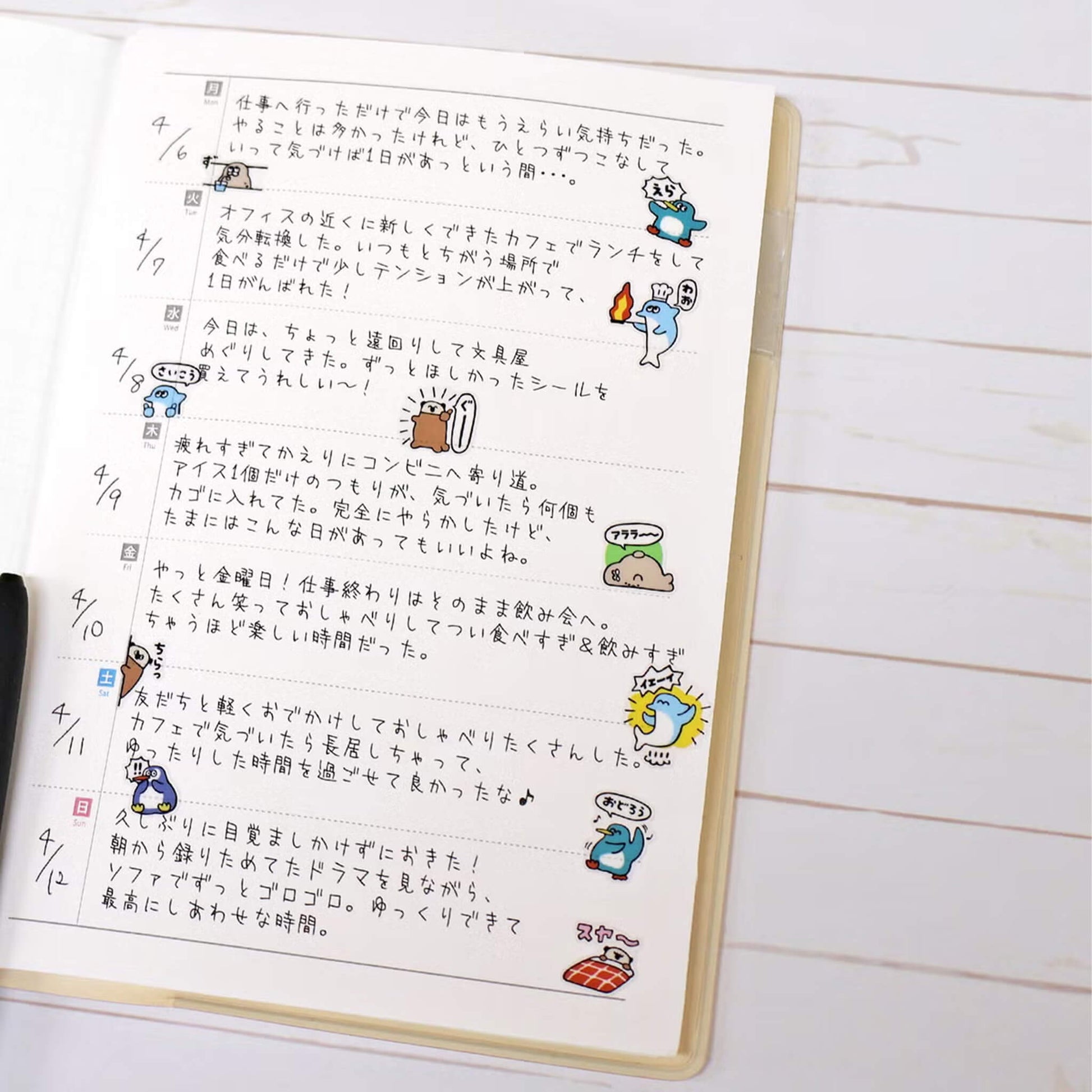 Mind Wave Hitokoto Reaction Sticker Sheet - Penguins - Sticker Sheets