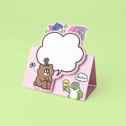 Mind Wave Hitokoto Soeru Standing Sticky Notes - Bear - Sticky Notes