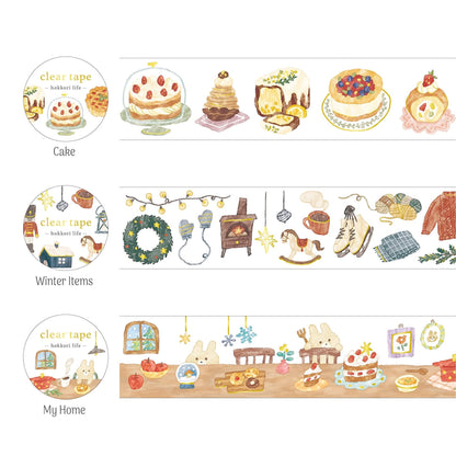 Mind Wave Hokkori Life Foil Clear Tape - Cake - Washi Tapes