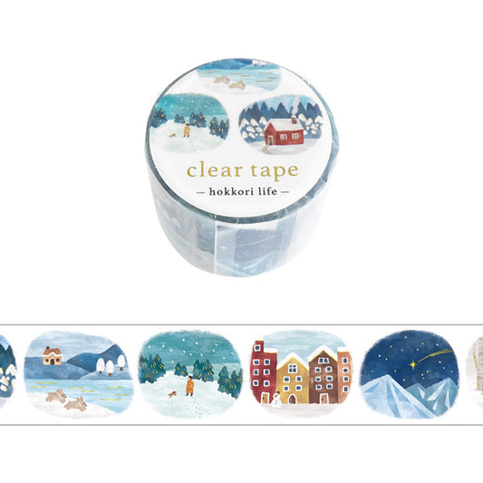 Mind Wave Hokkori Life Foil Clear Tape - Winter Scenery - Washi Tapes