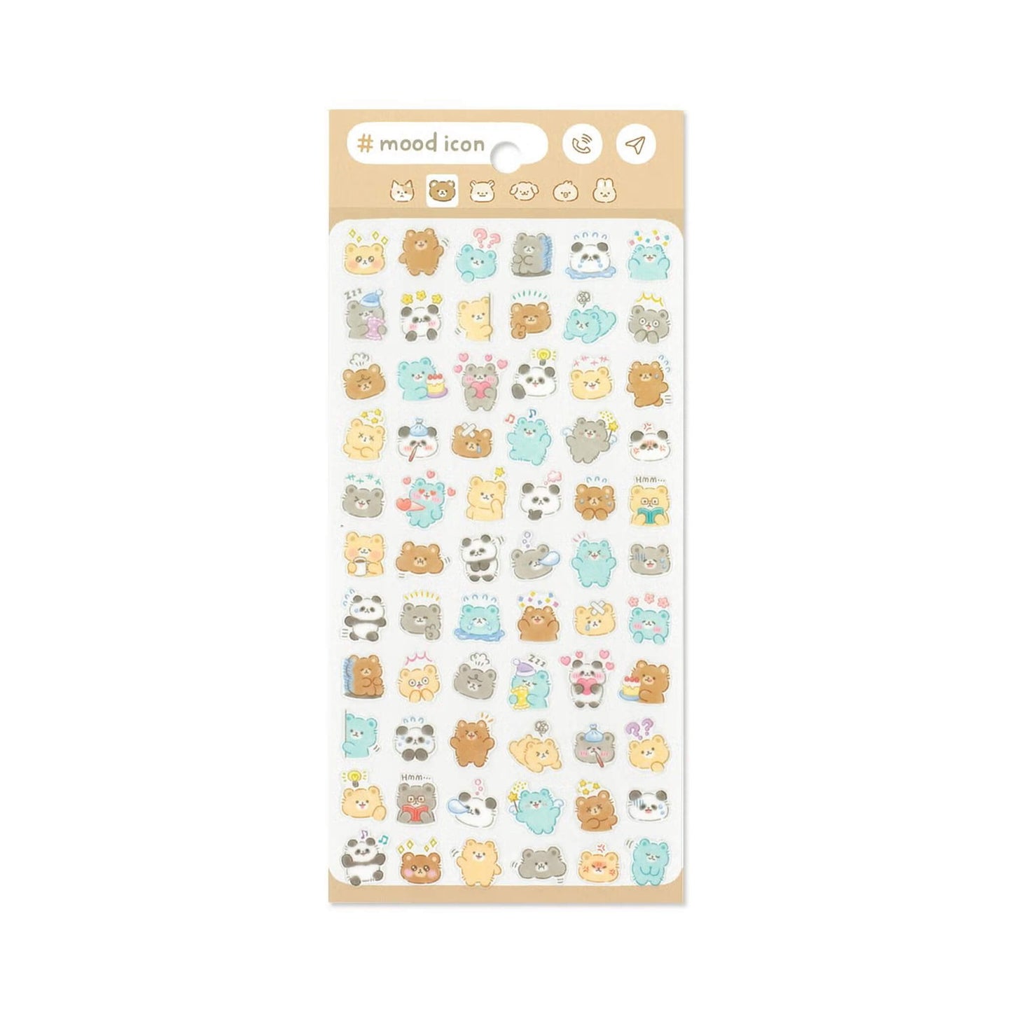 Mind Wave Mood Icon Sticker Sheet - Bear - Sticker Sheets