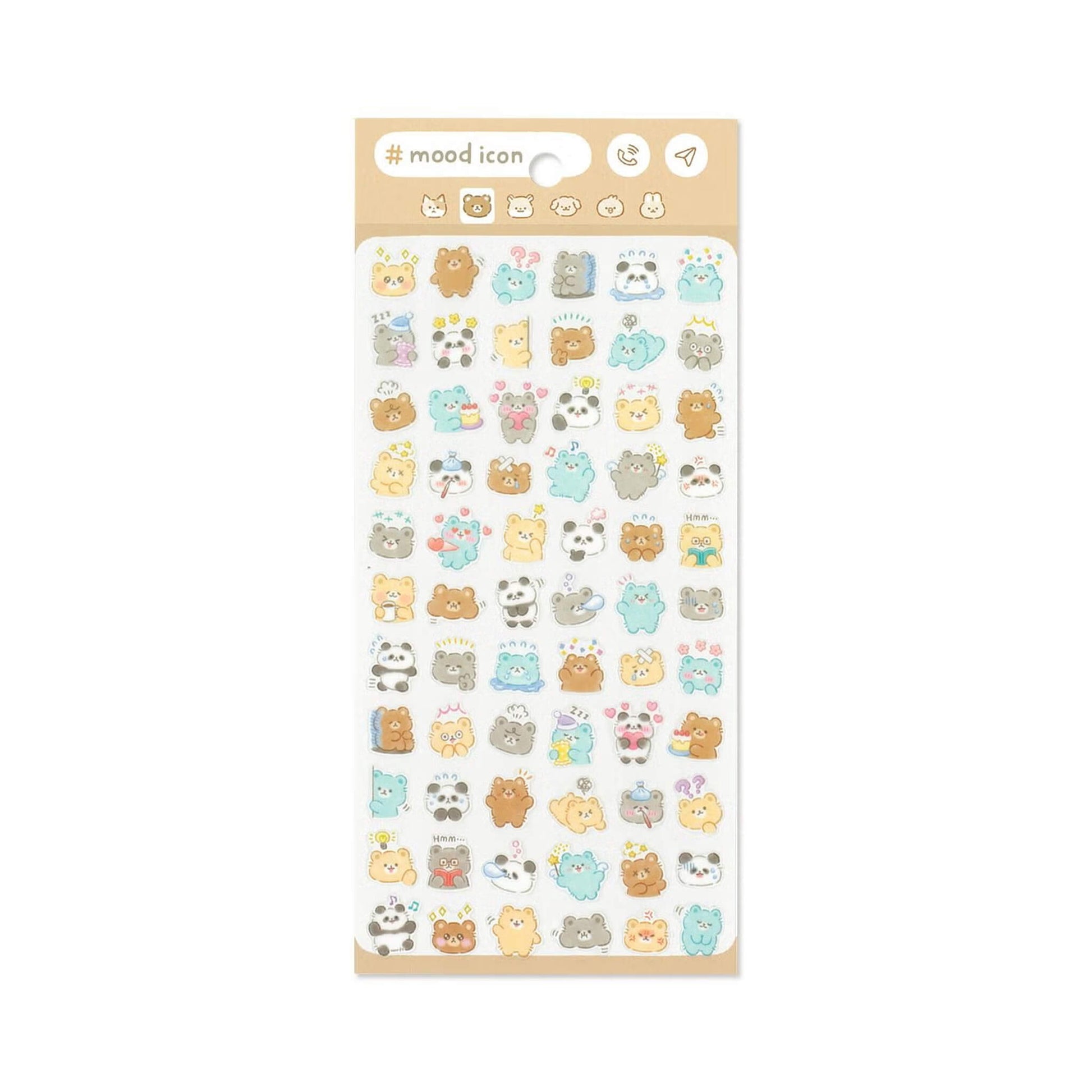 Mind Wave Mood Icon Sticker Sheet - Bear - Sticker Sheets