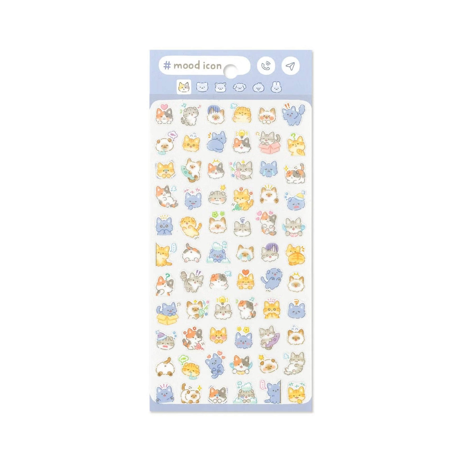 Mind Wave Mood Icon Sticker Sheet - Cat - Sticker Sheets