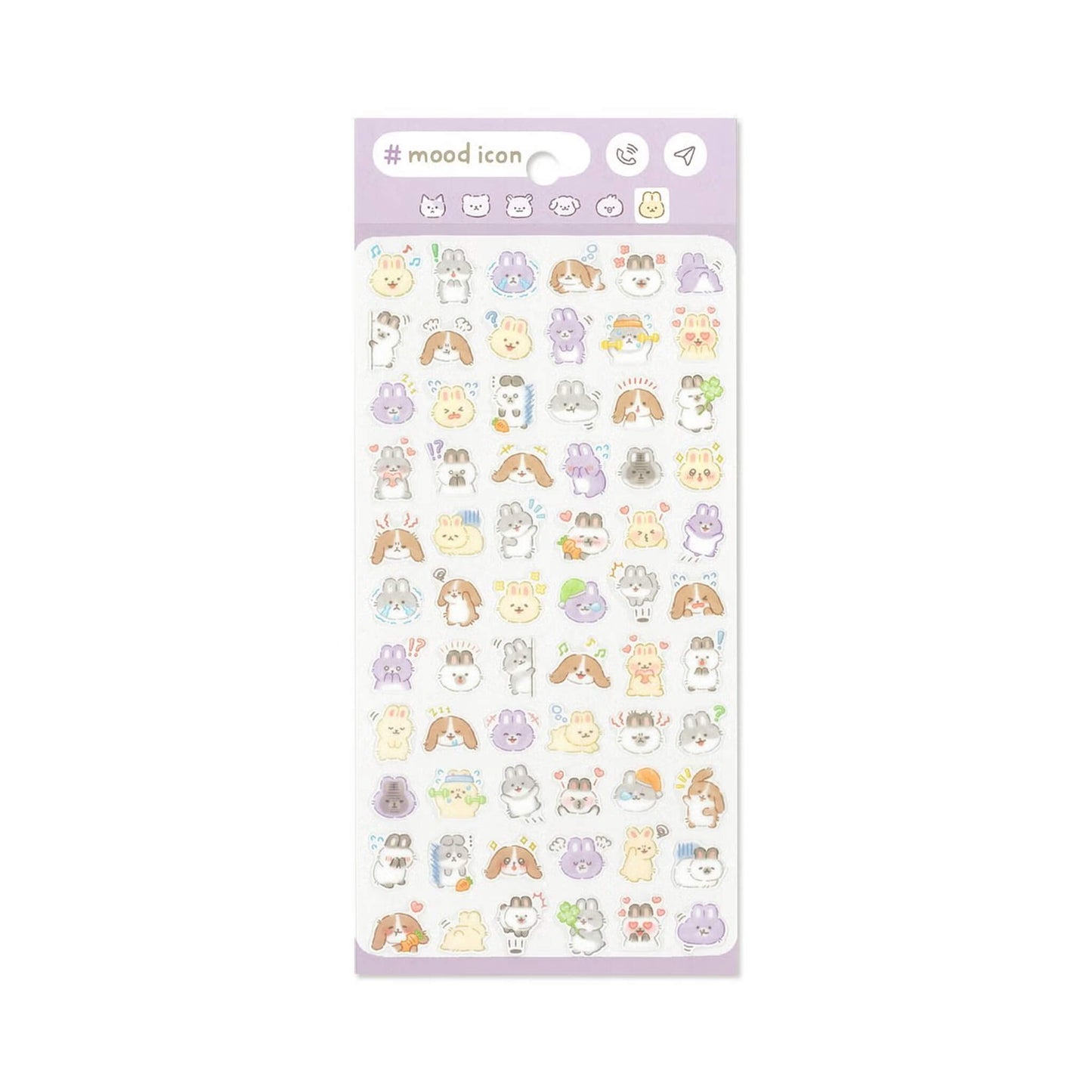 Mind Wave Mood Icon Sticker Sheet - Rabbit - Sticker Sheets