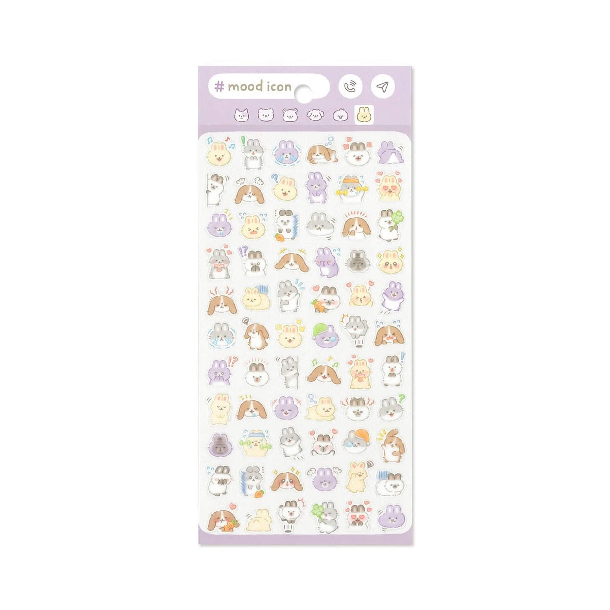 Mind Wave Mood Icon Sticker Sheet - Rabbit - Sticker Sheets