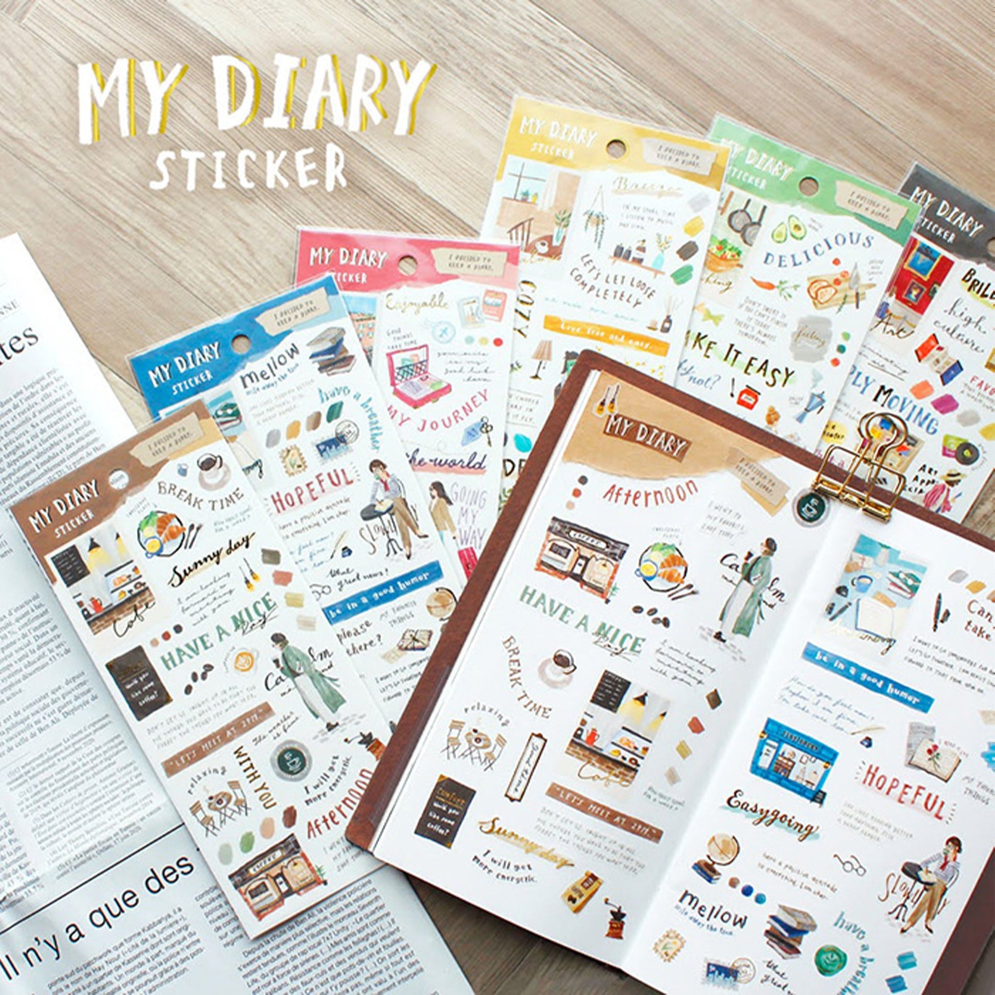 Mind Wave My Diary Series Sticker Sheet - Cafe - Sticker Sheets