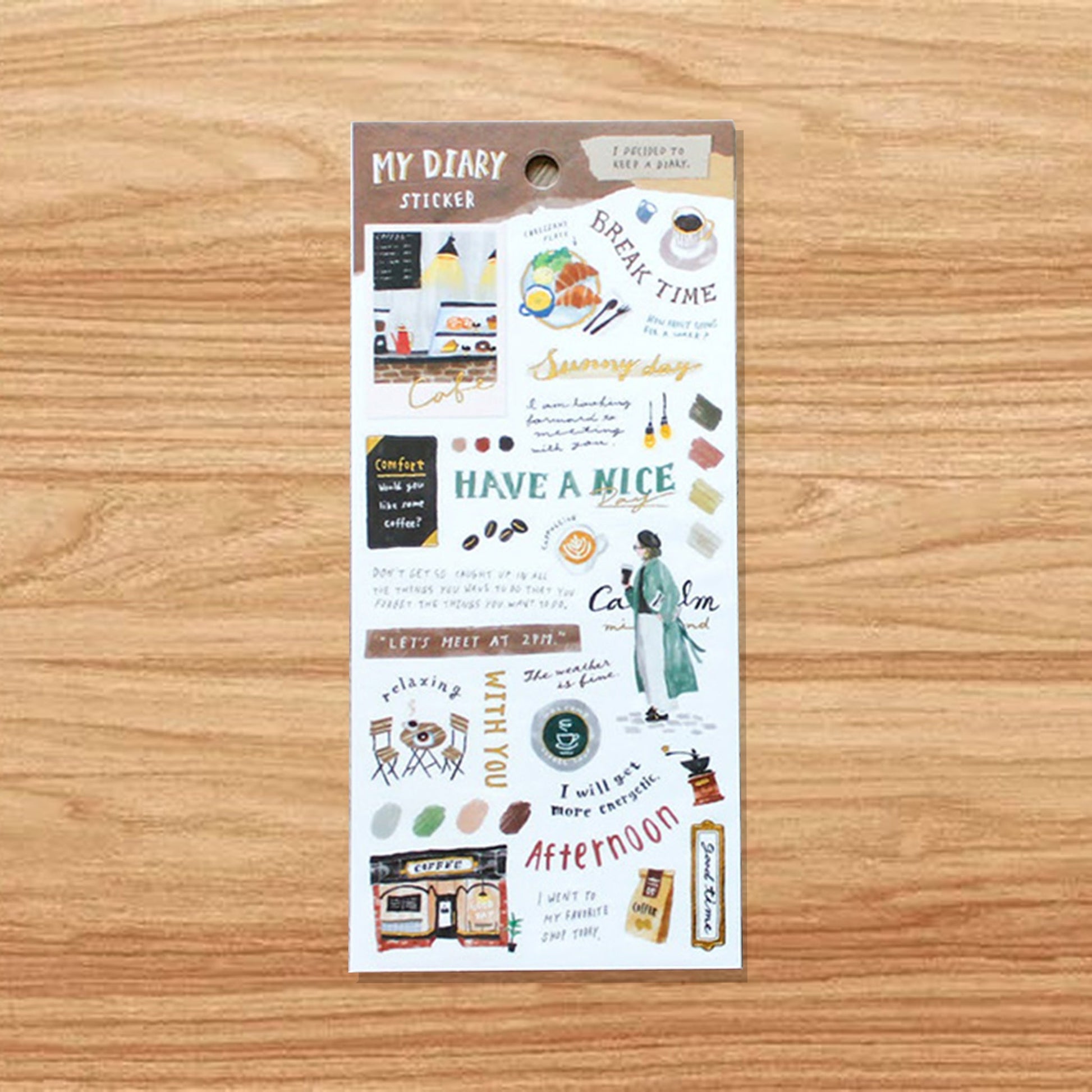 Mind Wave My Diary Series Sticker Sheet - Cafe - Sticker Sheets