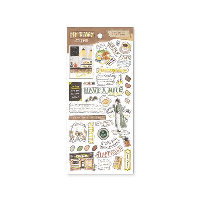 Mind Wave My Diary Series Sticker Sheet - Cafe - Sticker Sheets