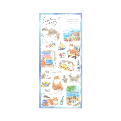 Mind Wave Nyan‌ko Biyori Sticker - Seaside - Sticker Sheets
