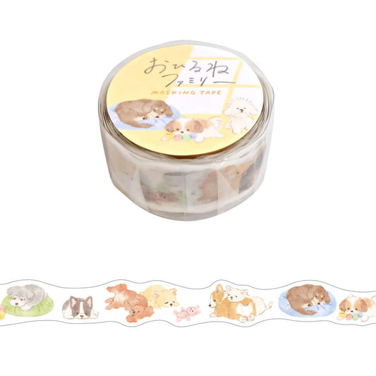 Mind Wave Ohirune Family Die Cut Washi Tape - Inukai (Dog) - Washi Tapes