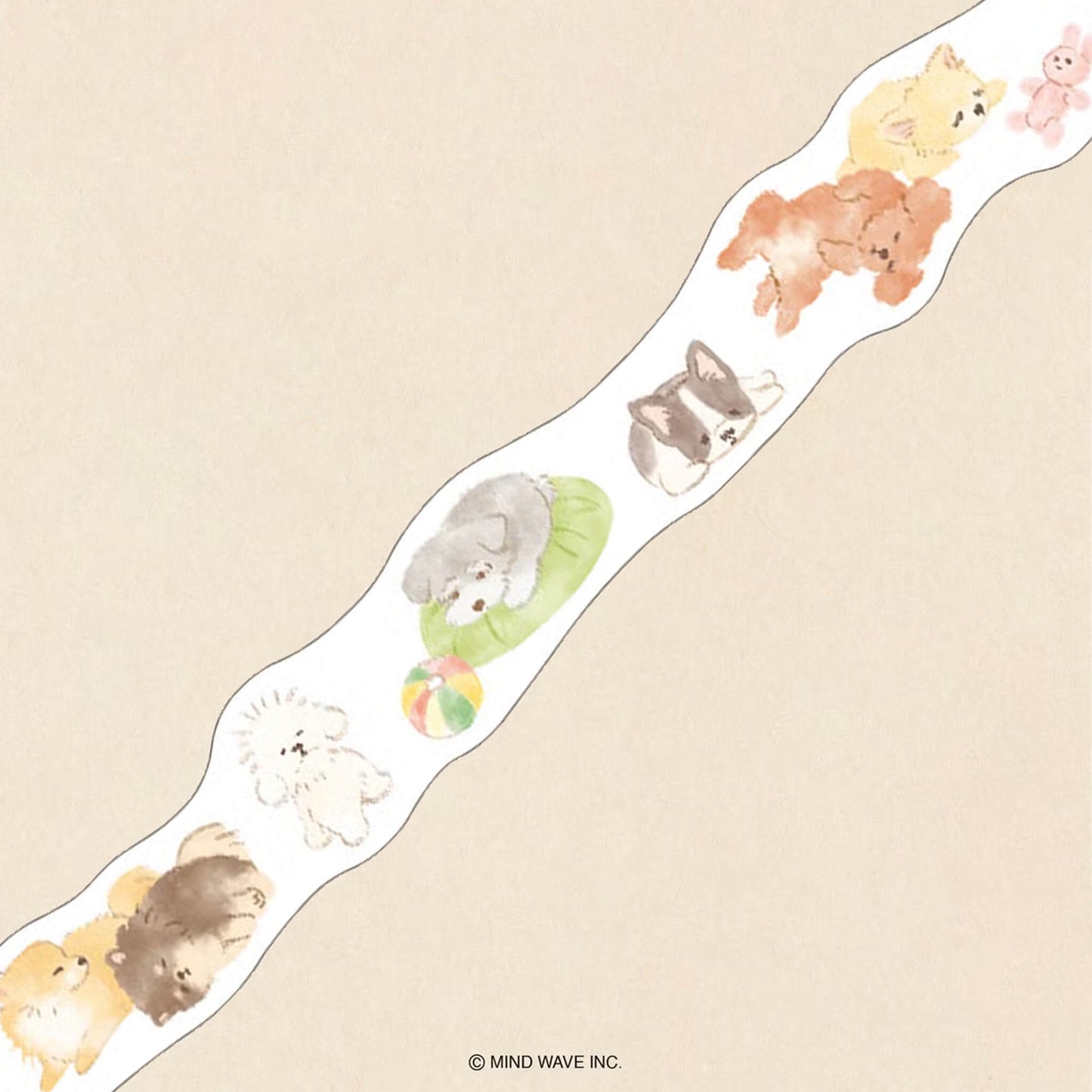 Mind Wave Ohirune Family Die Cut Washi Tape - Inukai (Dog) - Washi Tapes