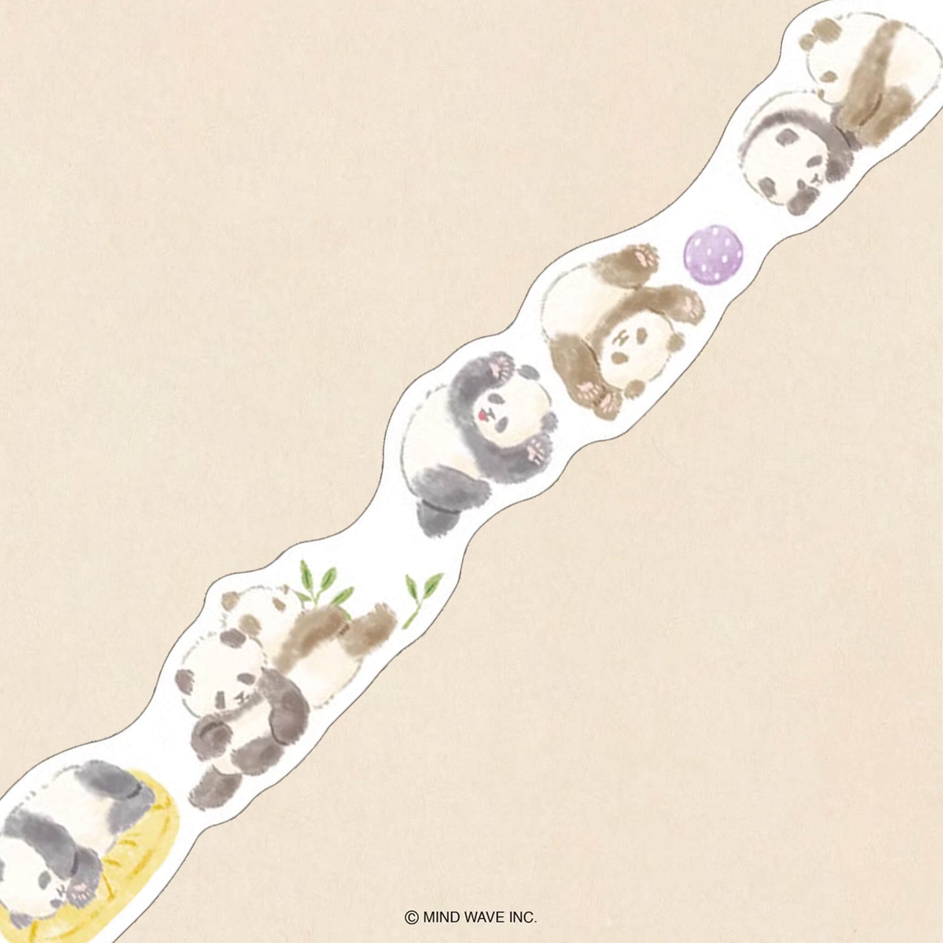 Mind Wave Ohirune Family Die Cut Washi Tape - Sasamura (Panda) - Washi Tapes