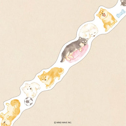 Mind Wave Ohirune Family Die Cut Washi Tape - Shibata (Shiba Dog) - Washi Tapes