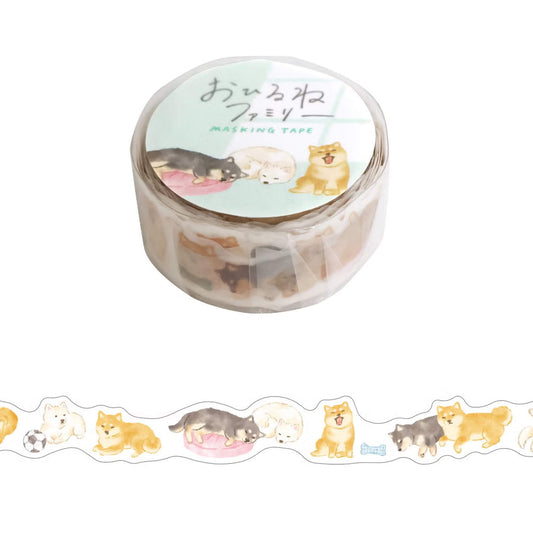 Mind Wave Ohirune Family Die Cut Washi Tape - Shibata (Shiba Dog) - Washi Tapes