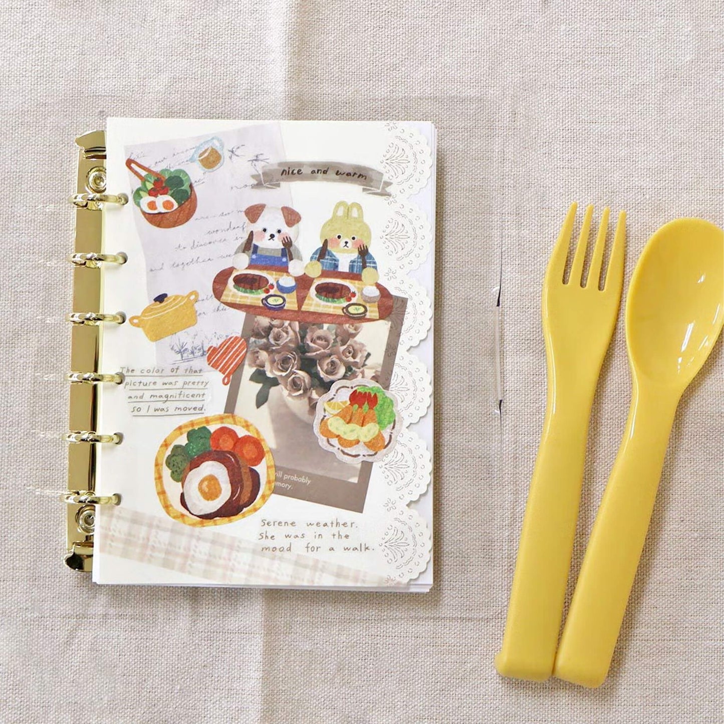 Mind Wave Onaka Shiawase Sticker Sheet - Harapeko Dinner - Sticker Sheets