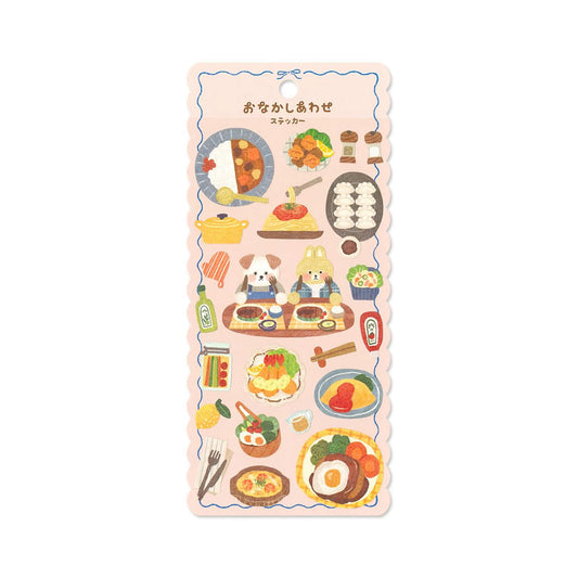 Mind Wave Onaka Shiawase Sticker Sheet - Harapeko Dinner - Sticker Sheets