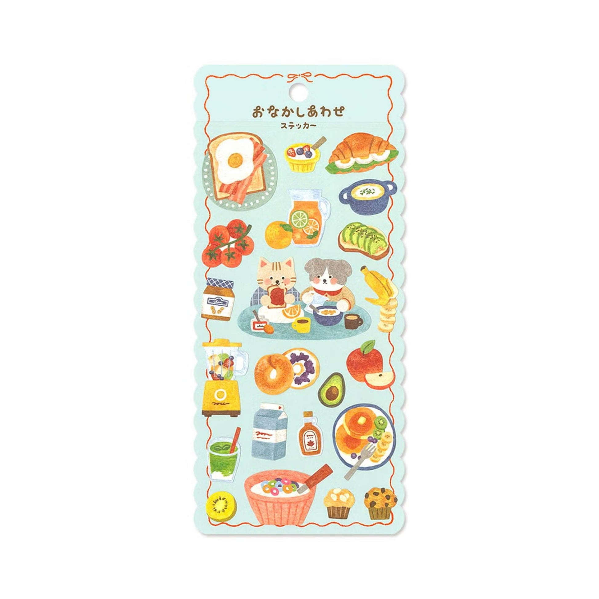 Mind Wave Onaka Shiawase Sticker Sheet - Pakupaku Breakfast - Sticker Sheets