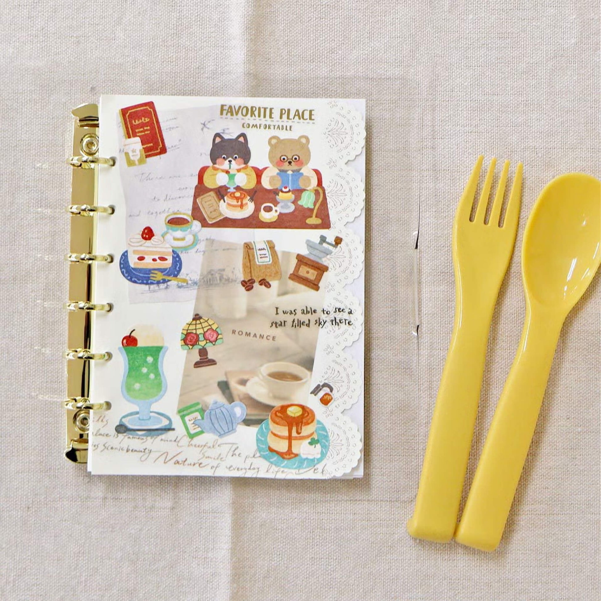 Mind Wave Onaka Shiawase Sticker Sheet - Retro Kissaten - Sticker Sheets