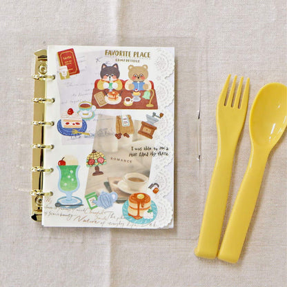 Mind Wave Onaka Shiawase Sticker Sheet - Retro Kissaten - Sticker Sheets
