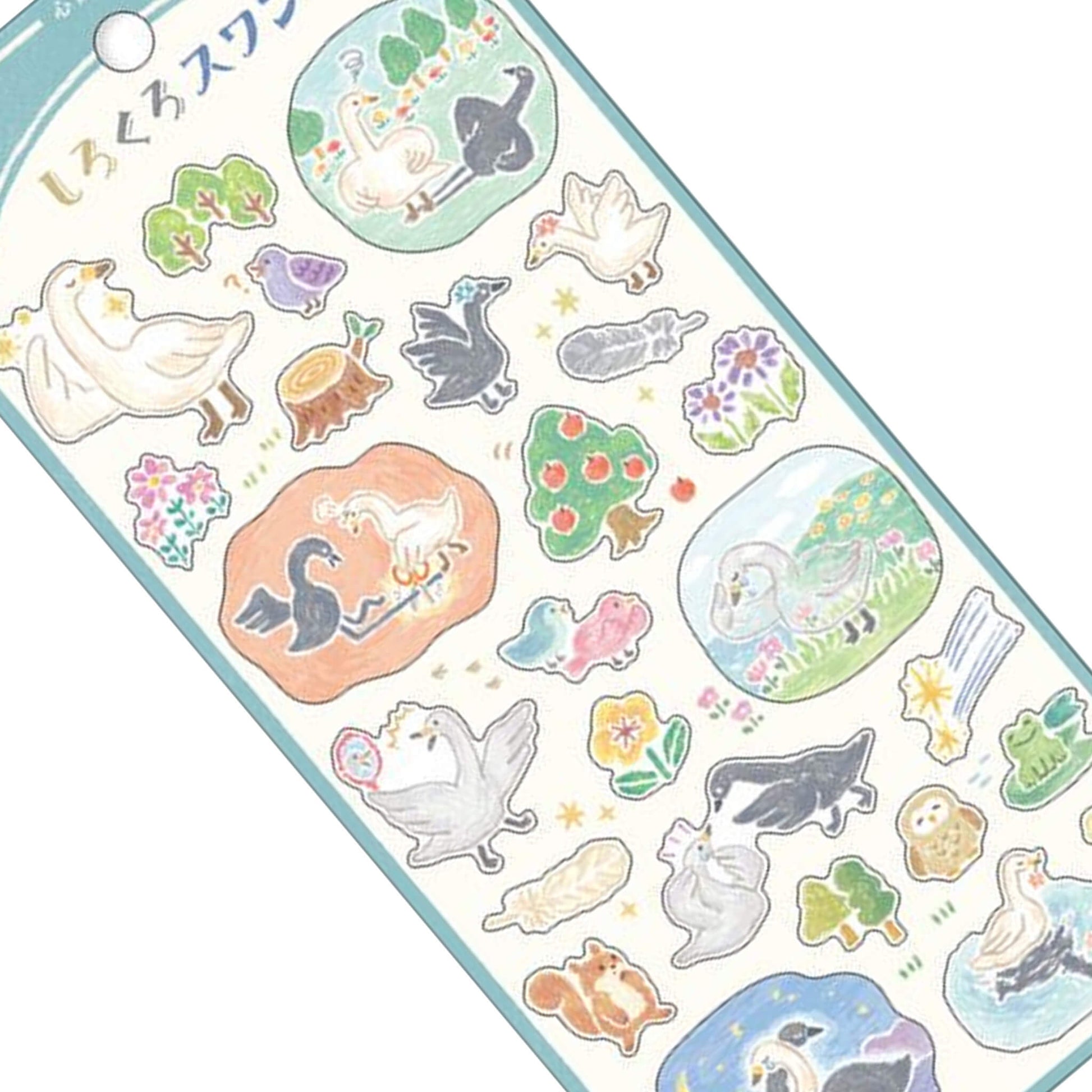Mind Wave Picture Book Sticker - Black & White Swan - Sticker Sheets