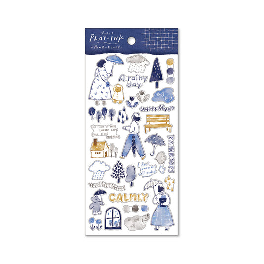 Mind Wave Play + Ink Sticker - A Rainy Day Walk - Sticker Sheets