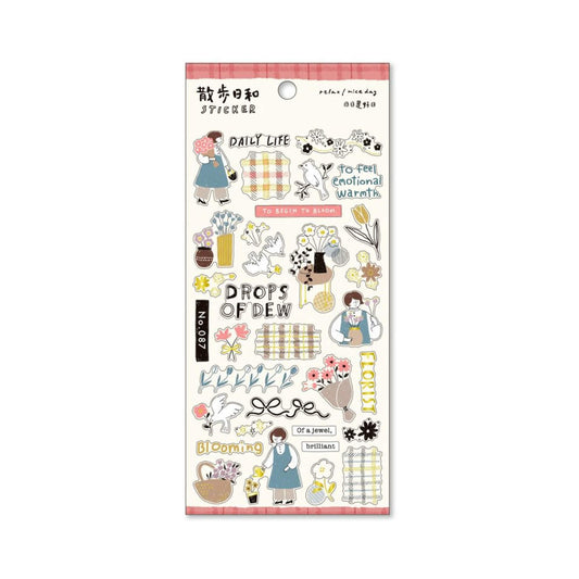 Mind Wave Relax / Nice Day Sticker - Flower Shop - Sticker Sheets