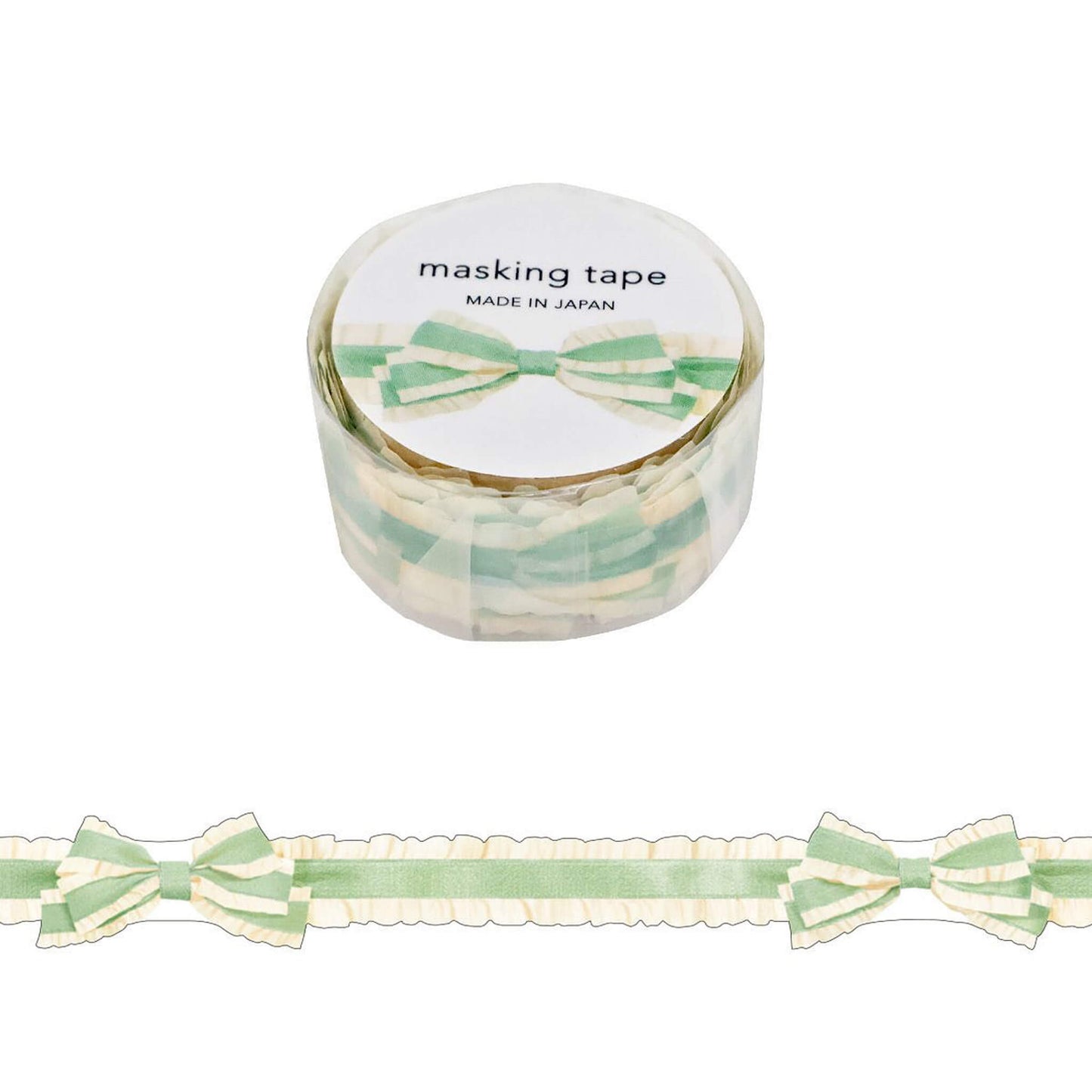 Mind Wave Ribbon Series Die Cut Washi Tape - Frill Green - Washi Tapes