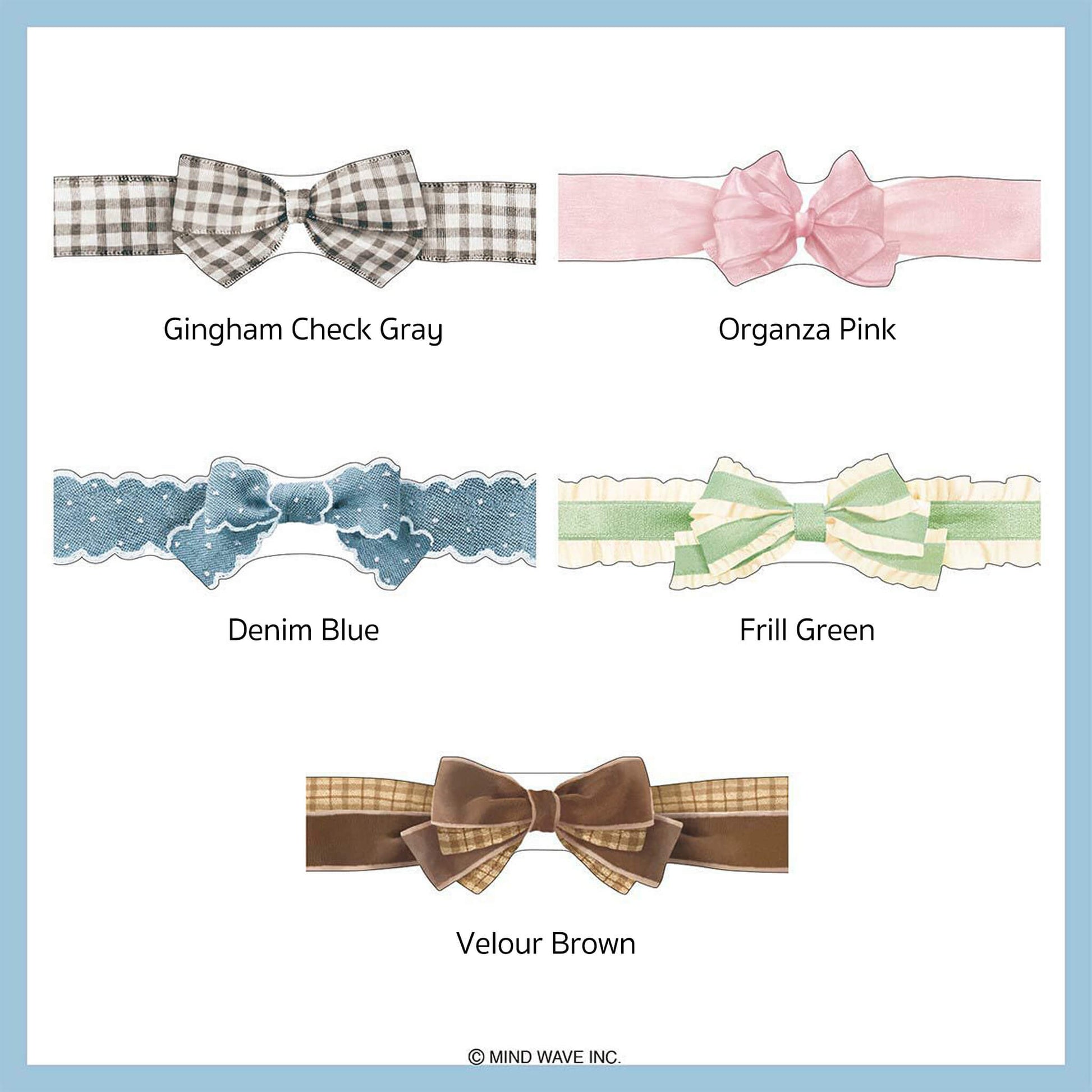 Mind Wave Ribbon Series Die Cut Washi Tape - Gingham Check Gray - Washi Tapes