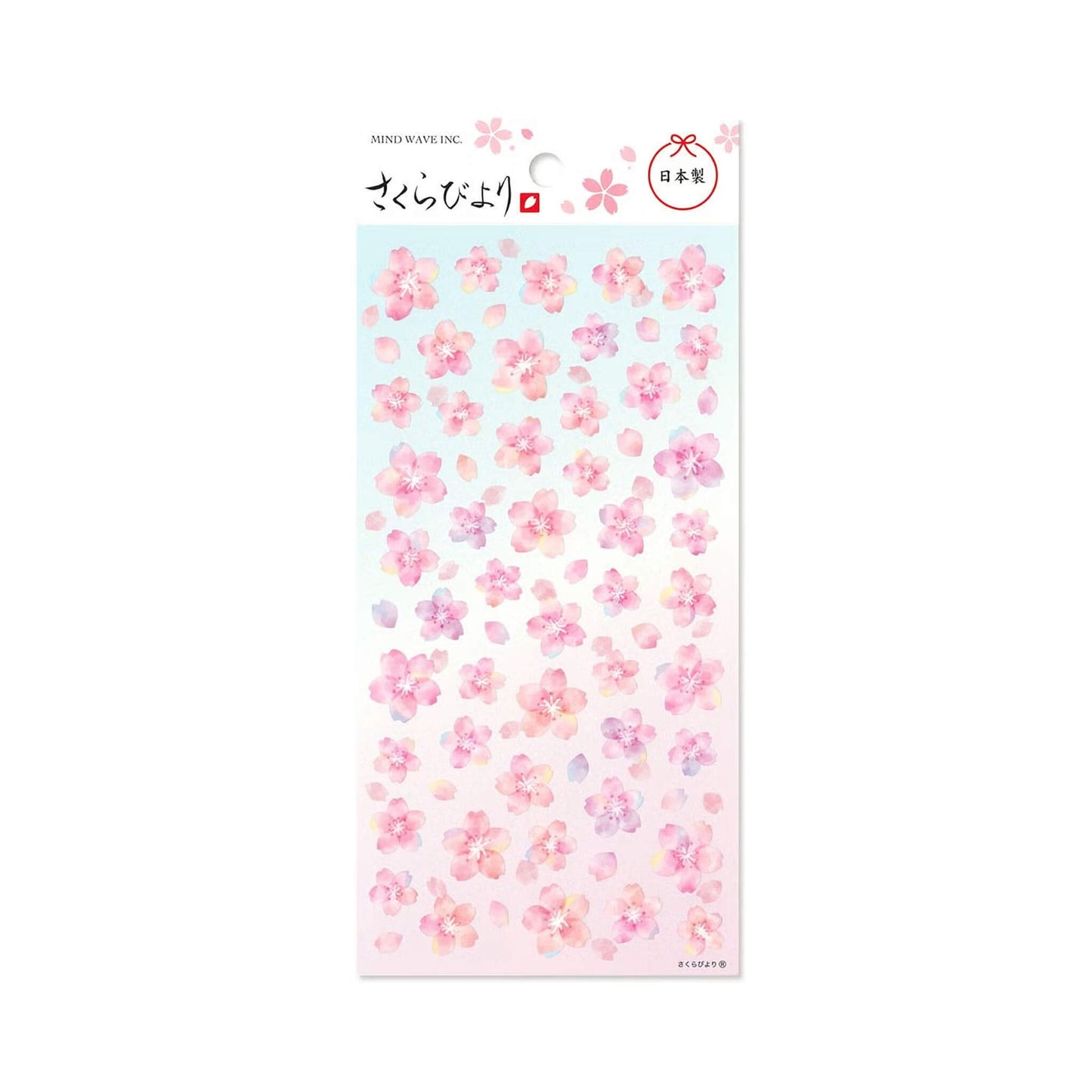 Mind Wave Sakura Biyori Sticker Sheet - Colorful Cherry Blossom - Sticker Sheets