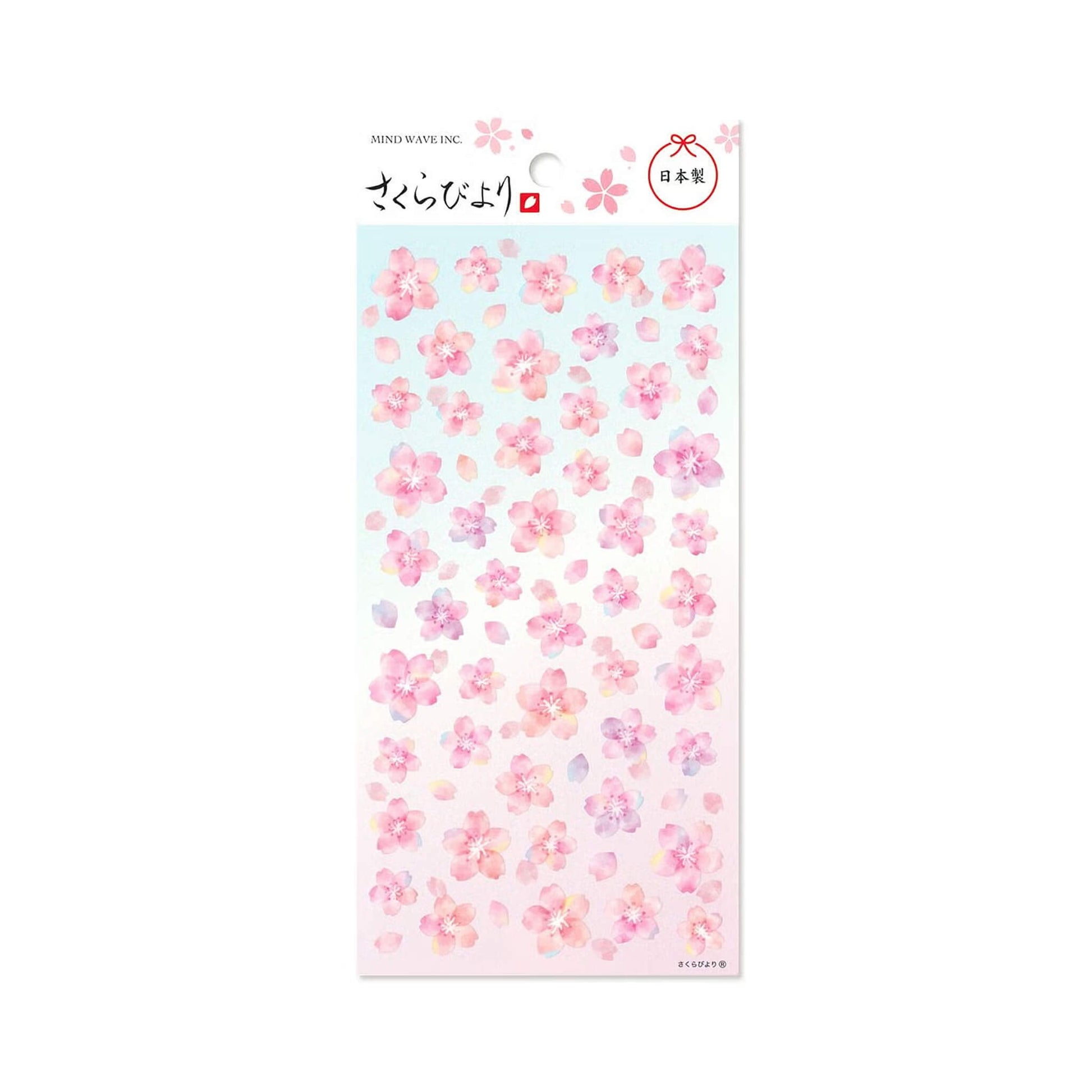 Mind Wave Sakura Biyori Sticker Sheet - Colorful Cherry Blossom - Sticker Sheets