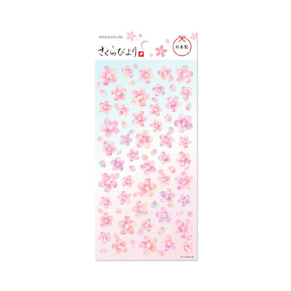 Mind Wave Sakura Biyori Sticker Sheet - Colorful Cherry Blossom - Sticker Sheets