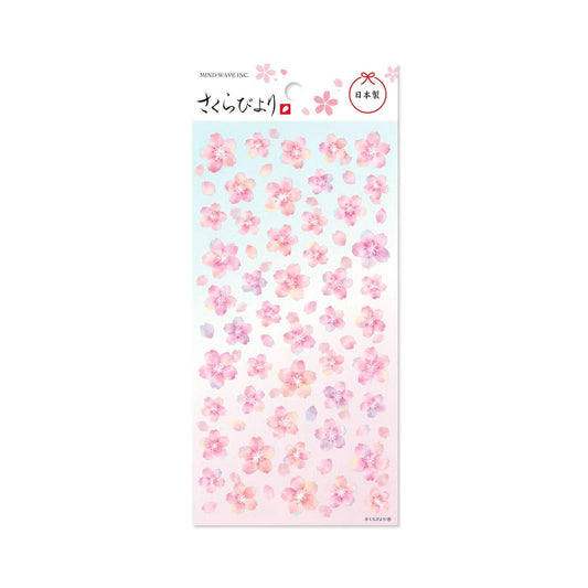 Mind Wave Sakura Biyori Sticker Sheet - Colorful Cherry Blossom - Sticker Sheets