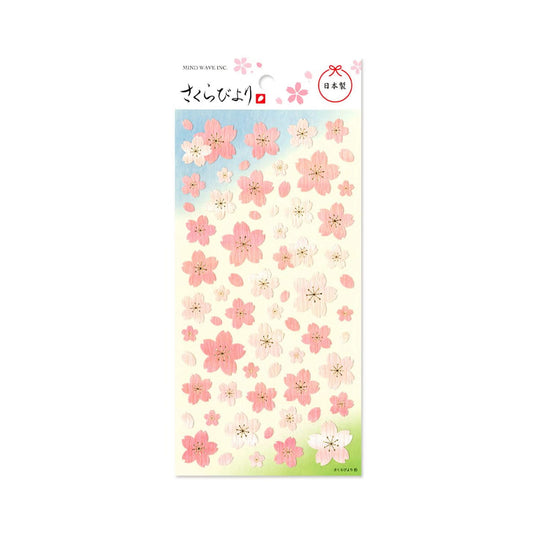 Mind Wave Sakura Biyori Sticker Sheet - Simple Cherry Blossom - Sticker Sheets