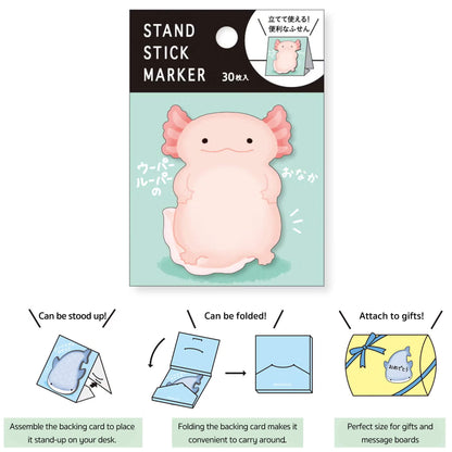 Mind Wave Stand Stick Marker - Axolotl - Sticky Notes