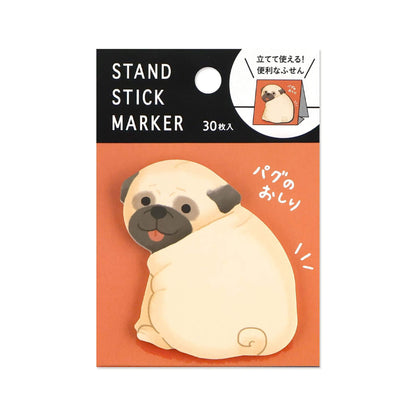 Mind Wave Stand Stick Marker - Pug Bottom - Sticky Notes