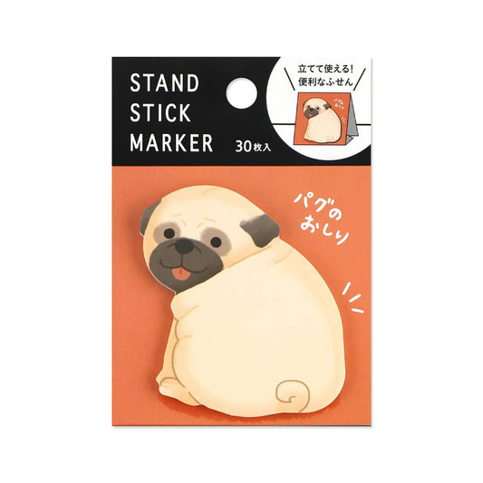 Mind Wave Stand Stick Marker - Pug Bottom - Sticky Notes