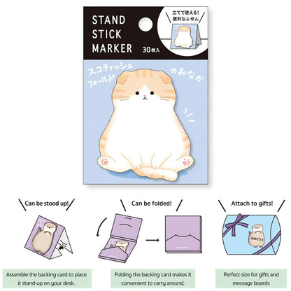 Mind Wave Stand Stick Marker - Scottish Fold Belly - Sticky Notes