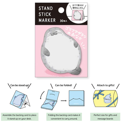 Mind Wave Stand Stick Marker - Spotted Seal - Sticky Notes